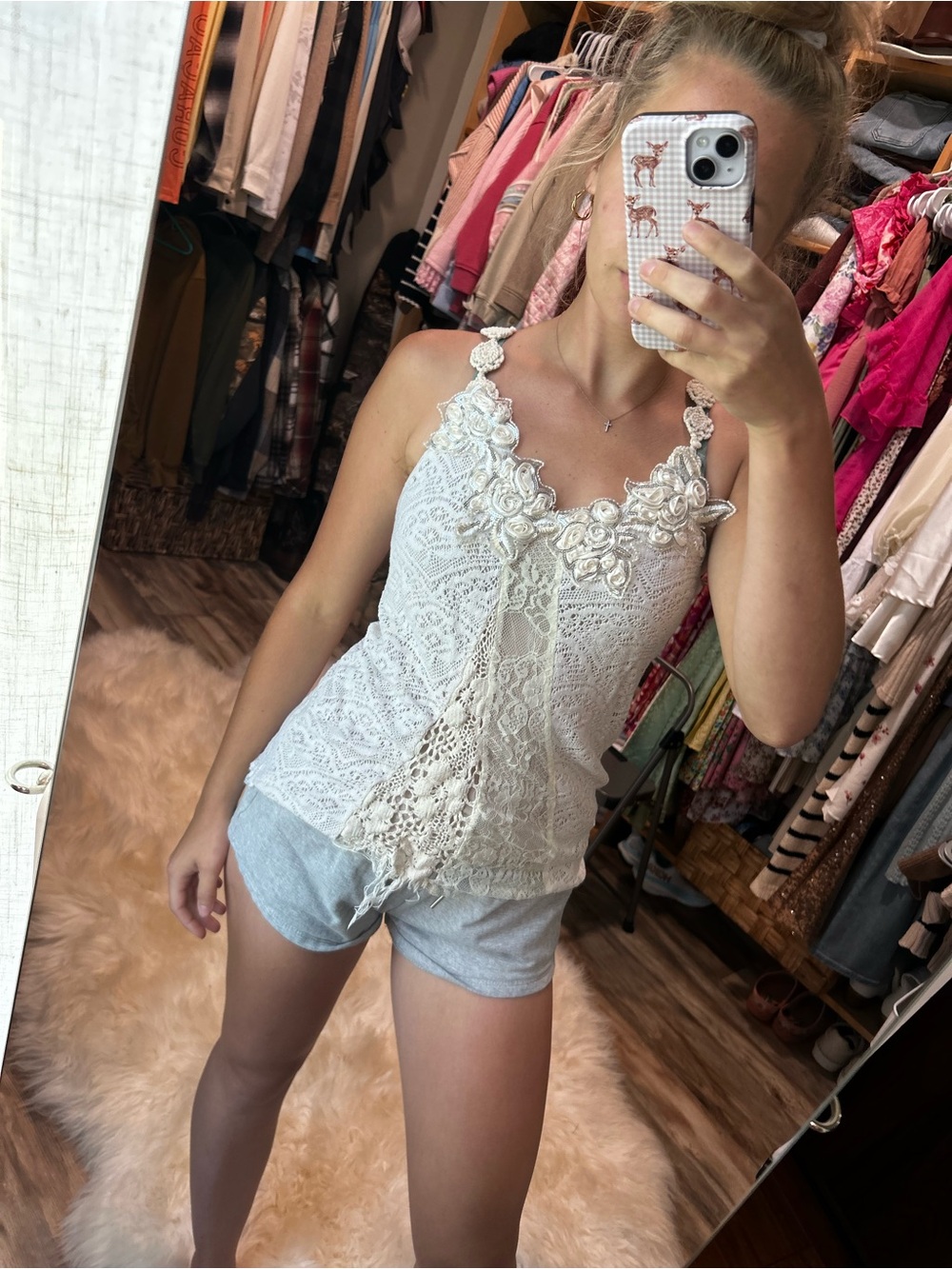 BKE floral/lace tank top